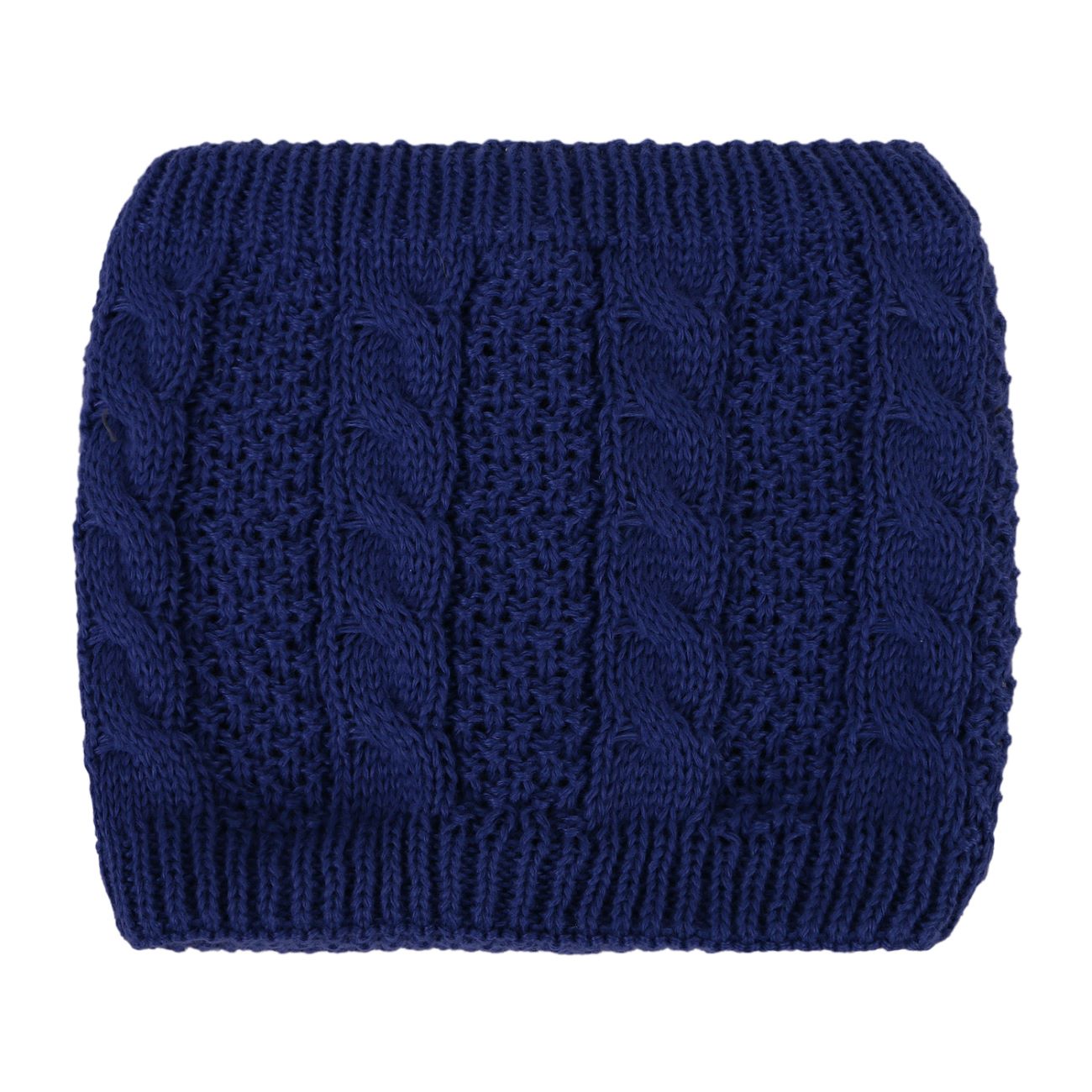 针织环形颈围巾 – 羊羔绒内衬，螺旋纹设计