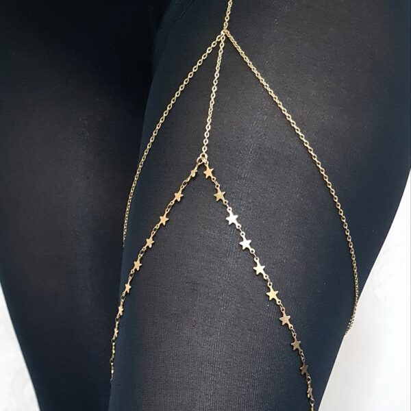 Layered Star Thigh Chain – Unique Star-Themed Leg Jewelry