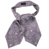 Men's Ascot tie - Suitable for Wedding with Paisley Design in Purple (1)