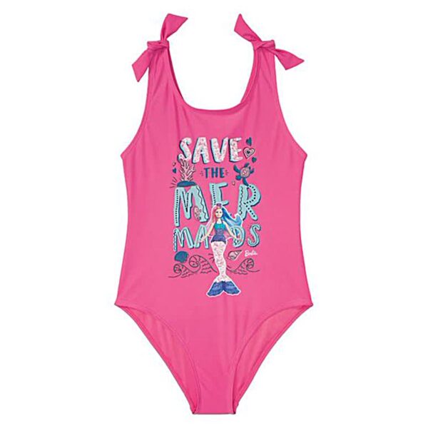 Mermaid Print Girls’ Swimwear One-Piece Bow tie Design (2)