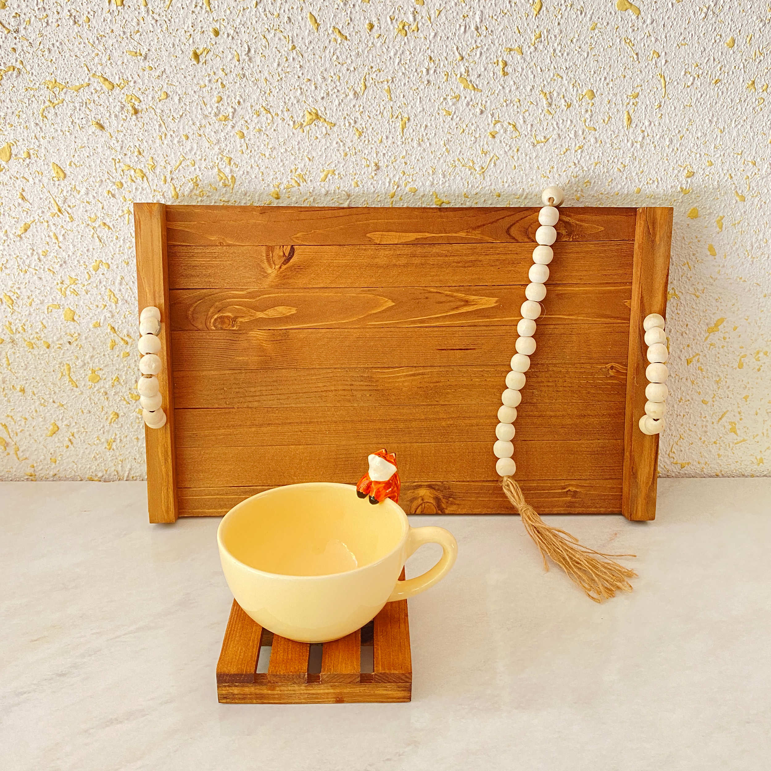 迷你托盘杯垫 – 适合书桌、厨房或咖啡馆 (6件)