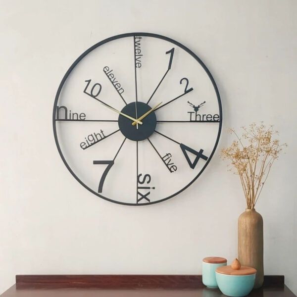 Modern Minimalist Metal Wall Clock - Easy to hang and lightweight