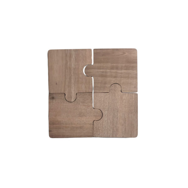 Natural Wood Puzzle Coasters – Suitable for Everyday Use (4x)