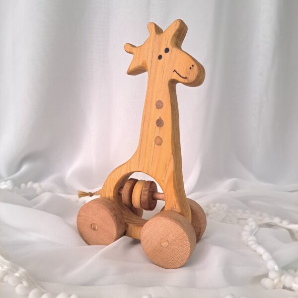 Organic Wooden Giraffe Toy Rattle – Suitable for Baby Showers