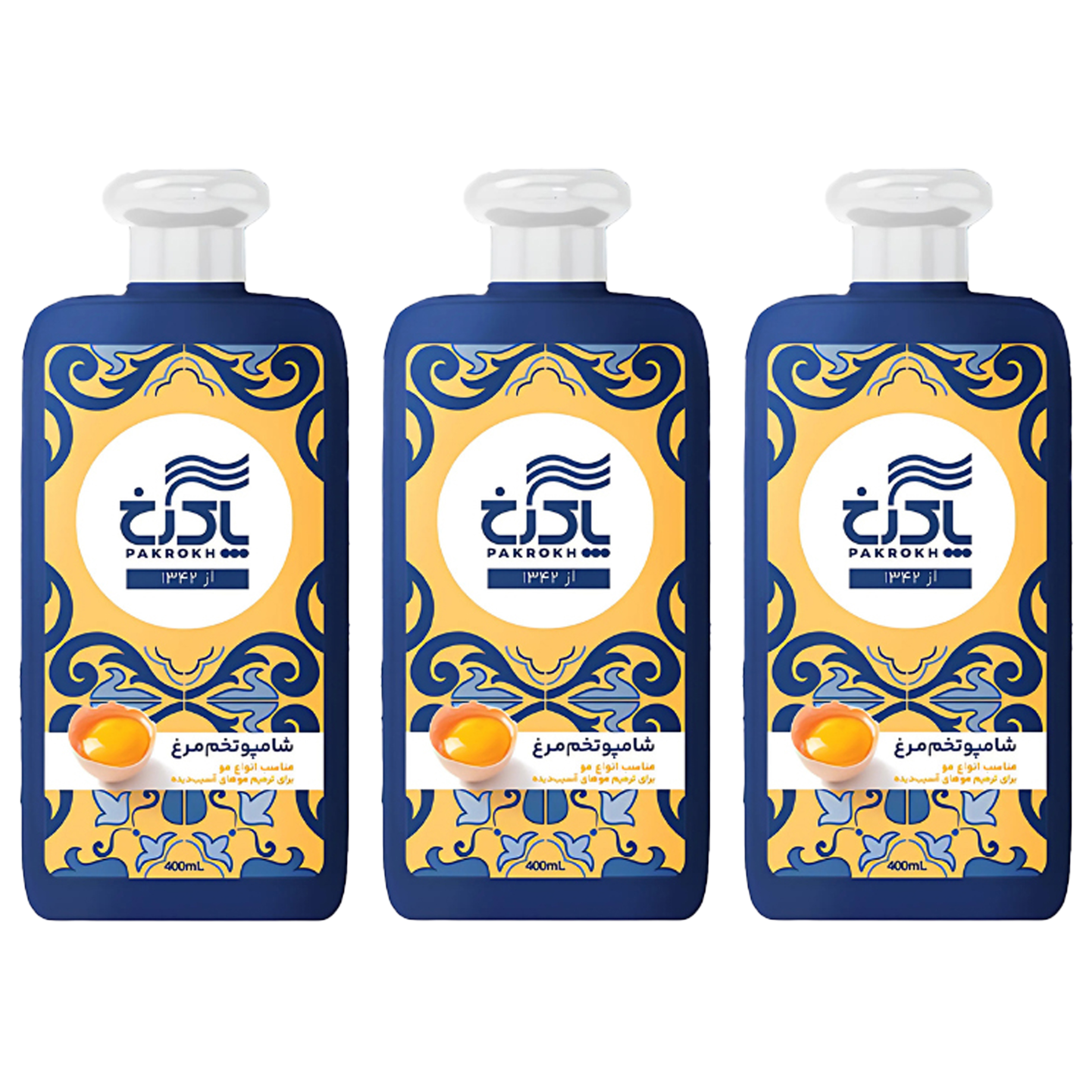 Main image of Pakrokh 鸡蛋洗发水 – 适合所有发质，400 毫升（3 瓶装）