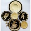 Pottery Wall Plates with Embossed Mirror, Hich and Sufi Dance Design — Set of 6