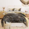Premium Double Bedding Collection in Marble Design – 6 Piece Set