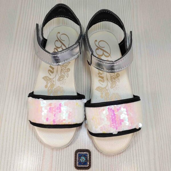 Pretty and Practical Girls’ Sandals – Designed for Comfort, Easy Fit with Squin Design (1)