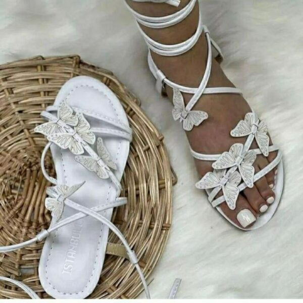 Romani Inspired Gladiator Sandals in Butterfly Design – Suitable for Unique Summer Fashion