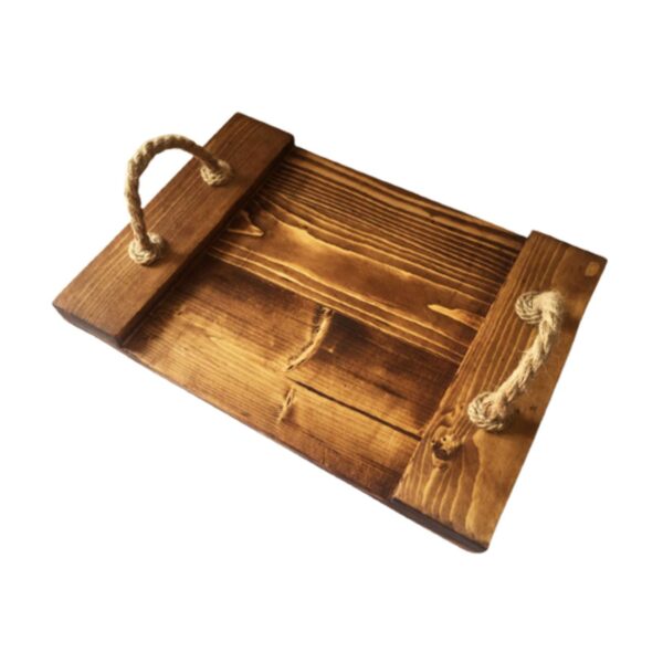 Rustic Wooden Tray with Jute Handles – Suitable for Coffee Tables (5)
