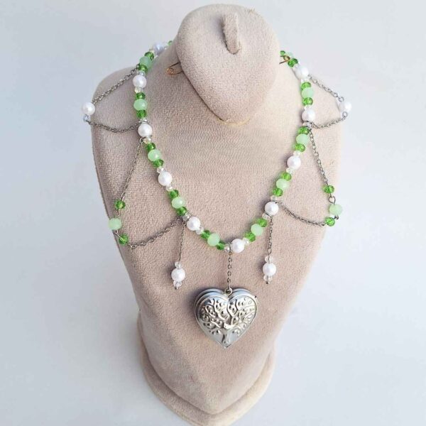 Silver Stainless Steel Choker Necklace with Pearls & Crystals – Non-Tarnish & Hypoallergenic (4)