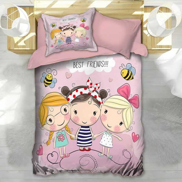 Single Bedding Set for Kids – 4 Pieces, Little Girl Theme