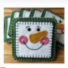 Snowman Felt Coaster Set – Suitable for Coffee Cups and Glassware (4x)