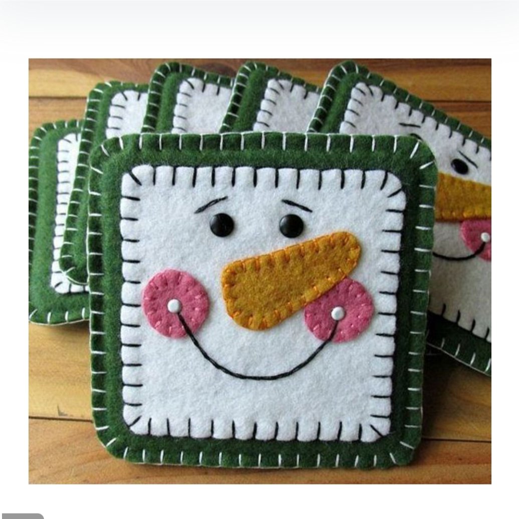 雪人毛毡杯垫套装 – 适合咖啡杯及玻璃杯 (4件)