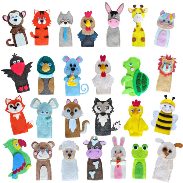 Soft Felt Kids Puppets – Finger Dolls, Suitable for Home or Classroom Use, Pack of 26 (2)