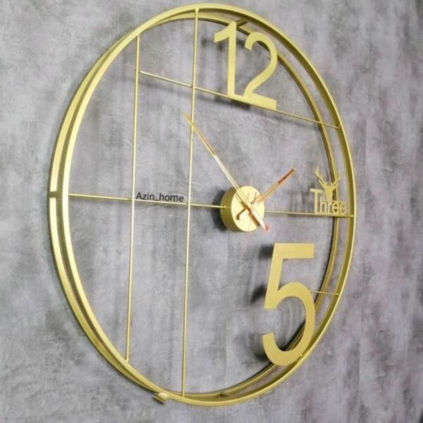 Stylish Wall Clock – Slim Metal Frame Design in Golden Color (1)
