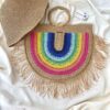 Summer Raffia Handbag – Hand Crocheted with Paper Yarn Rainbow Design