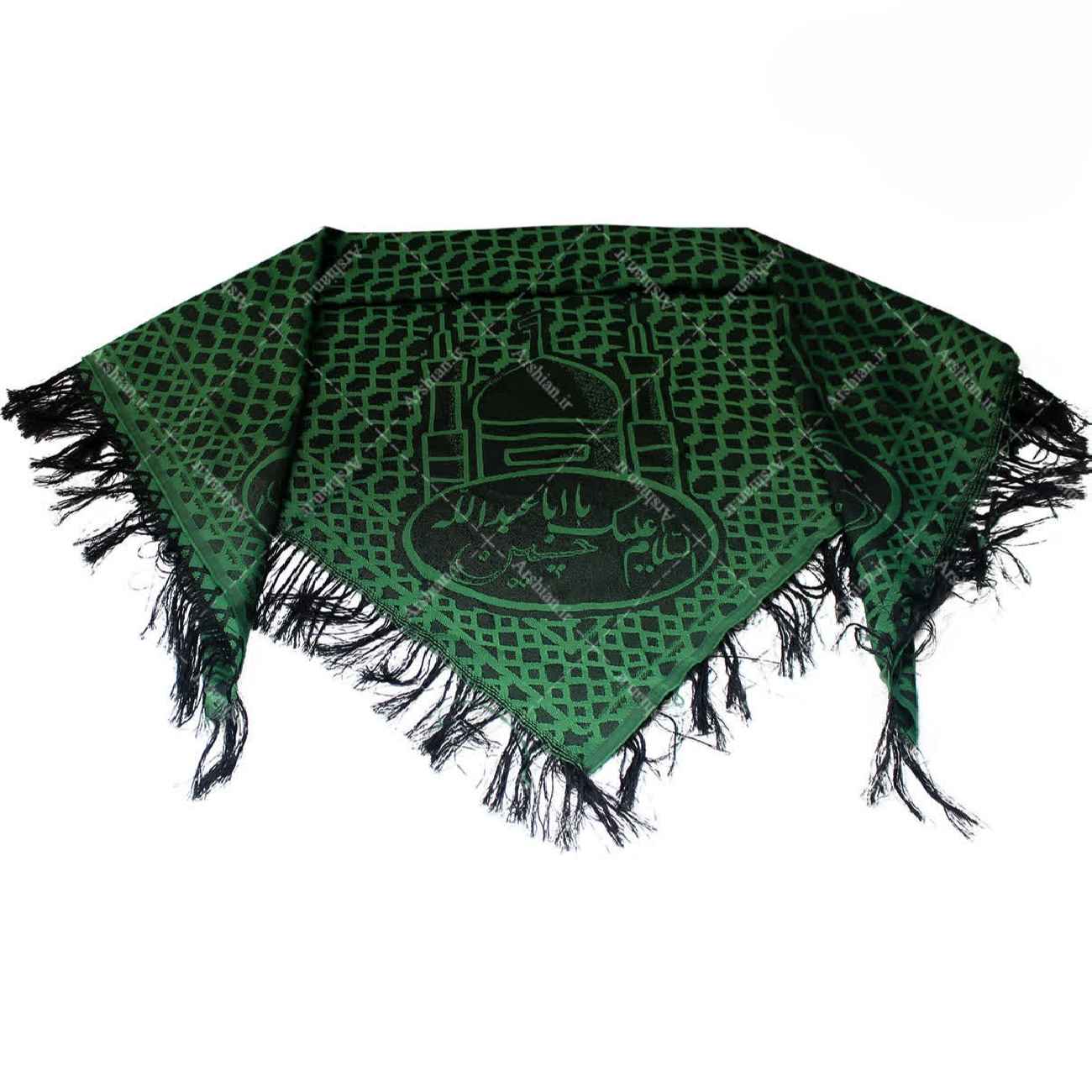 传统中东Shemagh——适合作为头巾、围脖,绿色Dhikr图案