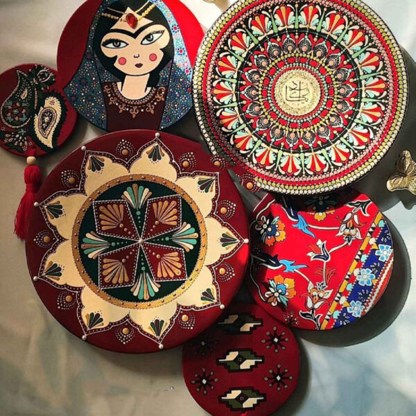 Traditional Pottery Wall Plate Set – Hand-Painted Persian Style