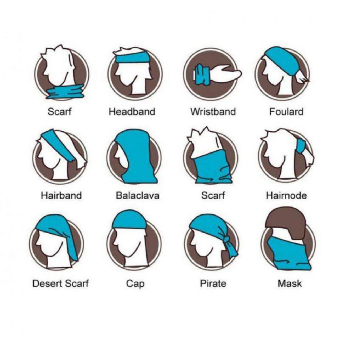 管状围巾 – 理发师设计，防紫外线且排汗