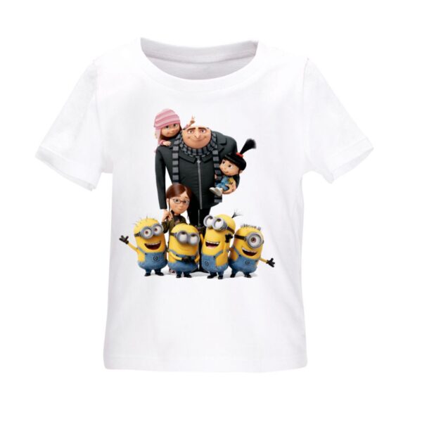 Ultra-Soft 100% Cotton Short Sleeve T-Shirt for Kids – Minion Family Design (1)
