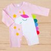 Unicorn Design Baby Romper – Soft 100% Cotton, Perfect for Newborns (2)