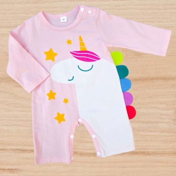 Unicorn Design Baby Romper – Soft 100% Cotton, Perfect for Newborns (2)