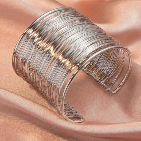 Women's Wire-Inspired Cuff Bracelet – Multi-Row, Fade-Resistant (1)