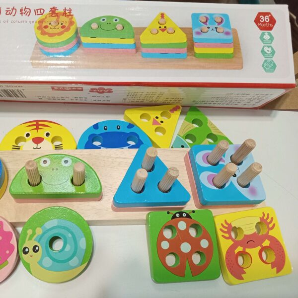 Wooden Montessori 5-Column Shape Sorting Puzzle – Enhance Fine Motor Skills2