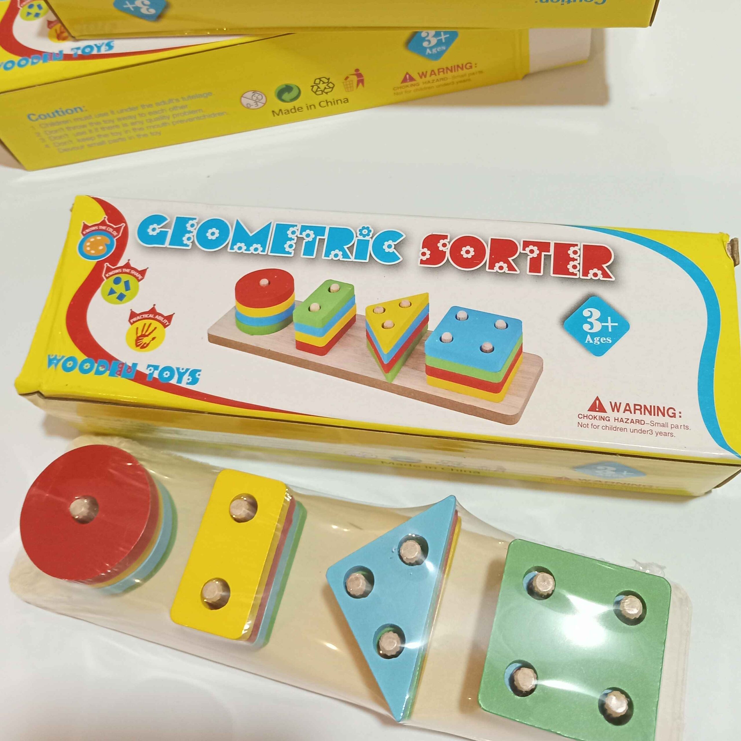 木质蒙特梭利五列形状分类拼图 —— 提升精细动作技能