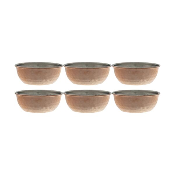 Zanjan Handcrafted Copper Bowl Set – Suitable for Serving Desserts, Nuts Pack of 6 (3)
