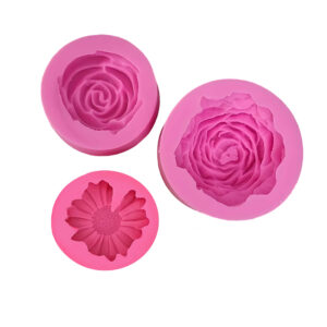 蜡烛模具套装——包括海葵花、雏菊和经典玫瑰设计，3件套