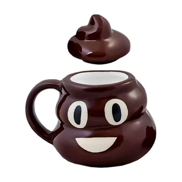 Ceramic Mug in Fantasy Style with Lid & Funny Emoji Design (2)