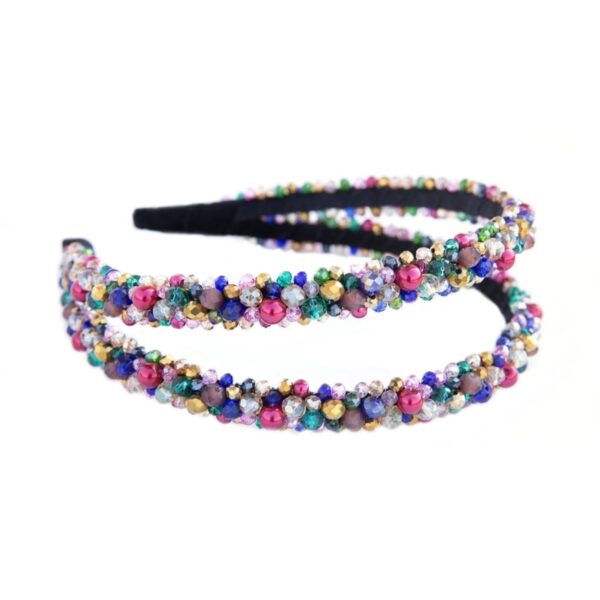 Colorful Double Beaded Hairband – Bold & Beautiful (3)
