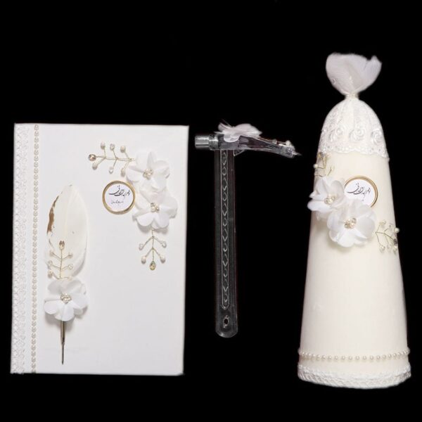 Complete Aghd Ceremony Sugar Cone Set with Kaleh Ghand, Cutter & Baleh-Boroon Journal (2)