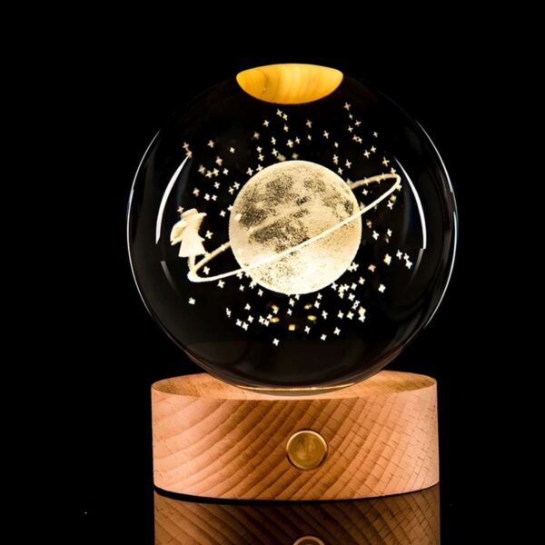Crystal Globe Table Lamp, Moon and Girl Design Model