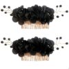 Elegant Metal Hair Comb Clip with Floral Design (4)