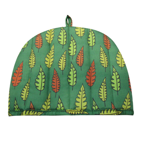 Elegant Tea Cozy for Home or Office – Teapot Cover in Leaves Pattern