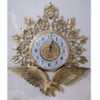 Exquisite Brass Wall Clock with Eagle & Flower Design