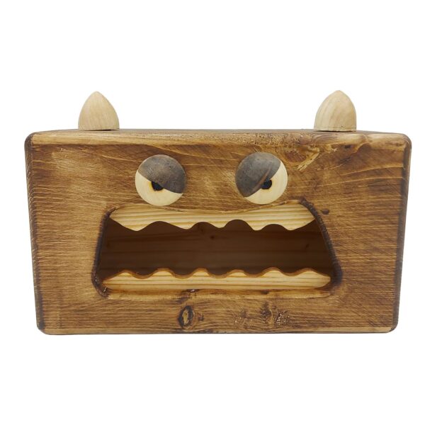Fantasy Wooden Tissue Box Cover – Angry Monster Design (2)