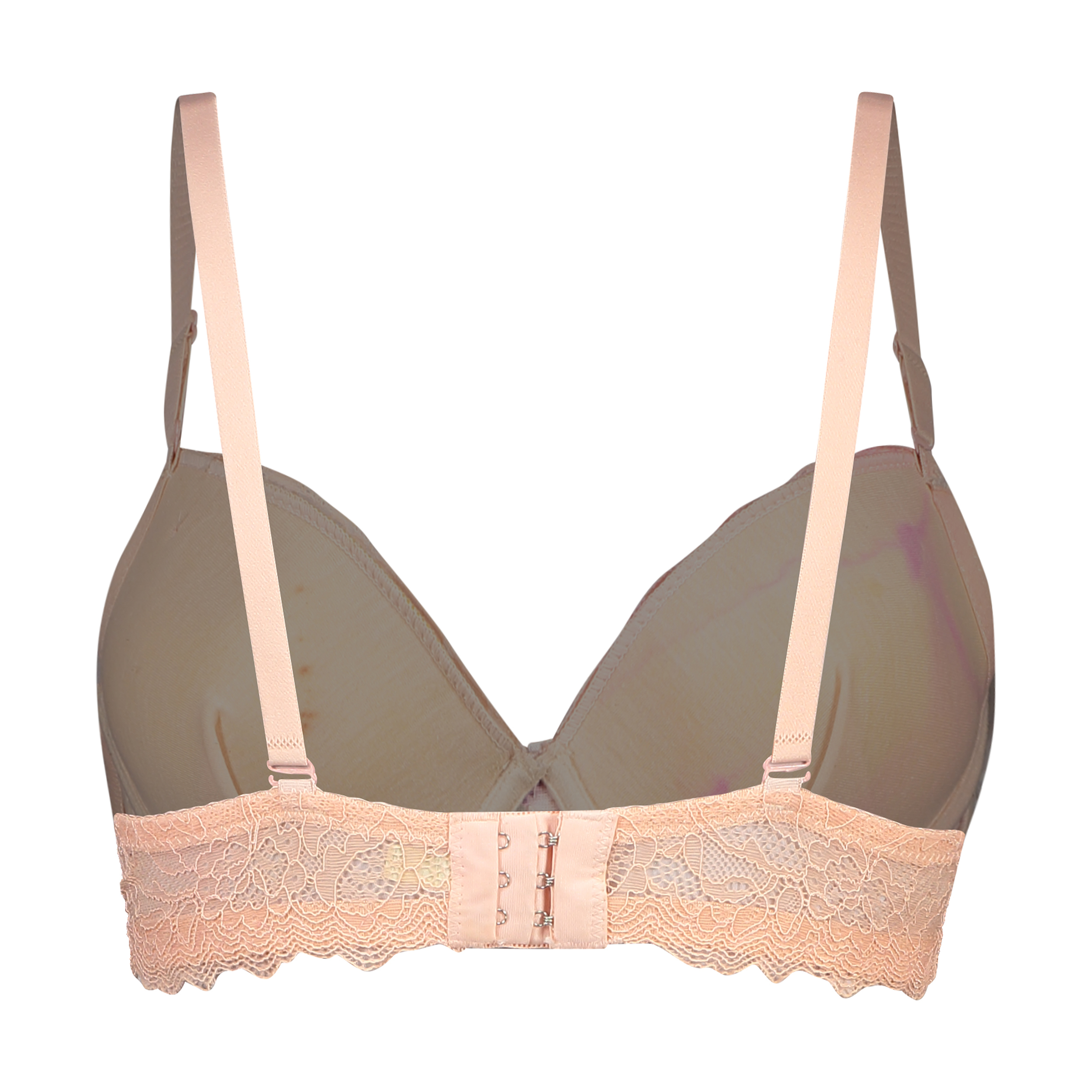 固定胸垫文胸与丁字裤套装 – 花卉设计与贴合丁字裤剪裁