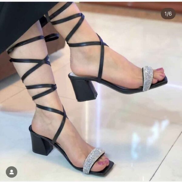 Gladiator Lace-Up Sandal with Adjustable Straps with Mid Heel Design (2)