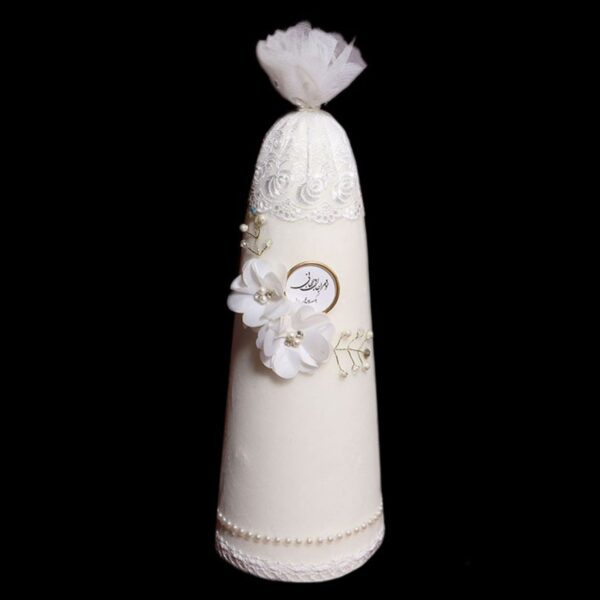 Hand-Decorated Wedding Sugar Cone with Orchid and Pearls – Suitable for Engagement, (5x)