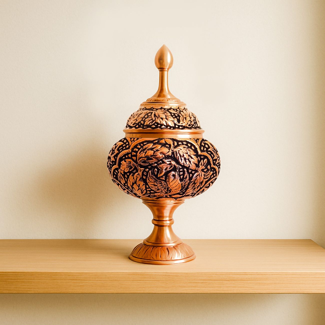 手工铜糖果碗 – 花卉设计,精美工艺