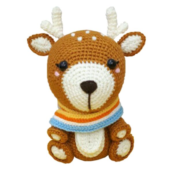 Handcrafted Knitted Deer Doll – Soft and Charming Handmade Toy (3)