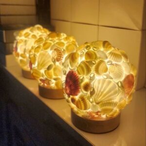 手工贝壳触控台灯与小夜灯