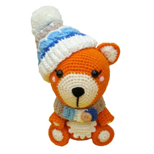 Handmade Knitted Fox Doll – Soft Plush with Detailed Craftsmanship (2)
