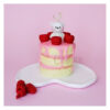 Handmade Lemon Yellow Fancy Candle in Layered Cake Style with Bear and Raspberry (2)