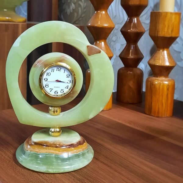 Heart Shaped Marble Stone Desk Clock - Unique Design (1)