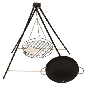 Koohman 便携式烧烤架、炒锅及支架套装 – 型号 4POD GRILLWOK
